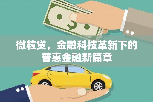 钟山微粒贷，金融科技革新下的普惠金融新篇章