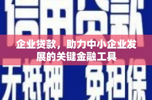 钟山企业贷款，助力中小企业发展的关键金融工具
