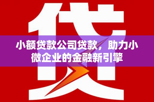 钟山小额贷款公司贷款，助力小微企业的金融新引擎