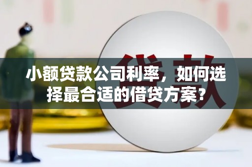 钟山小额贷款公司利率，如何选择最合适的借贷方案？