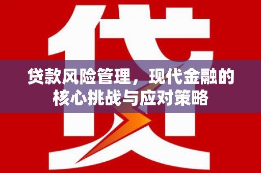 钟山贷款风险管理，现代金融的核心挑战与应对策略